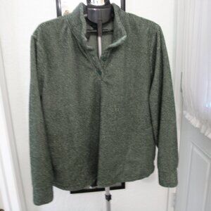 Eddie Bauer Women's pullover fleece sweater forest green Size XXL